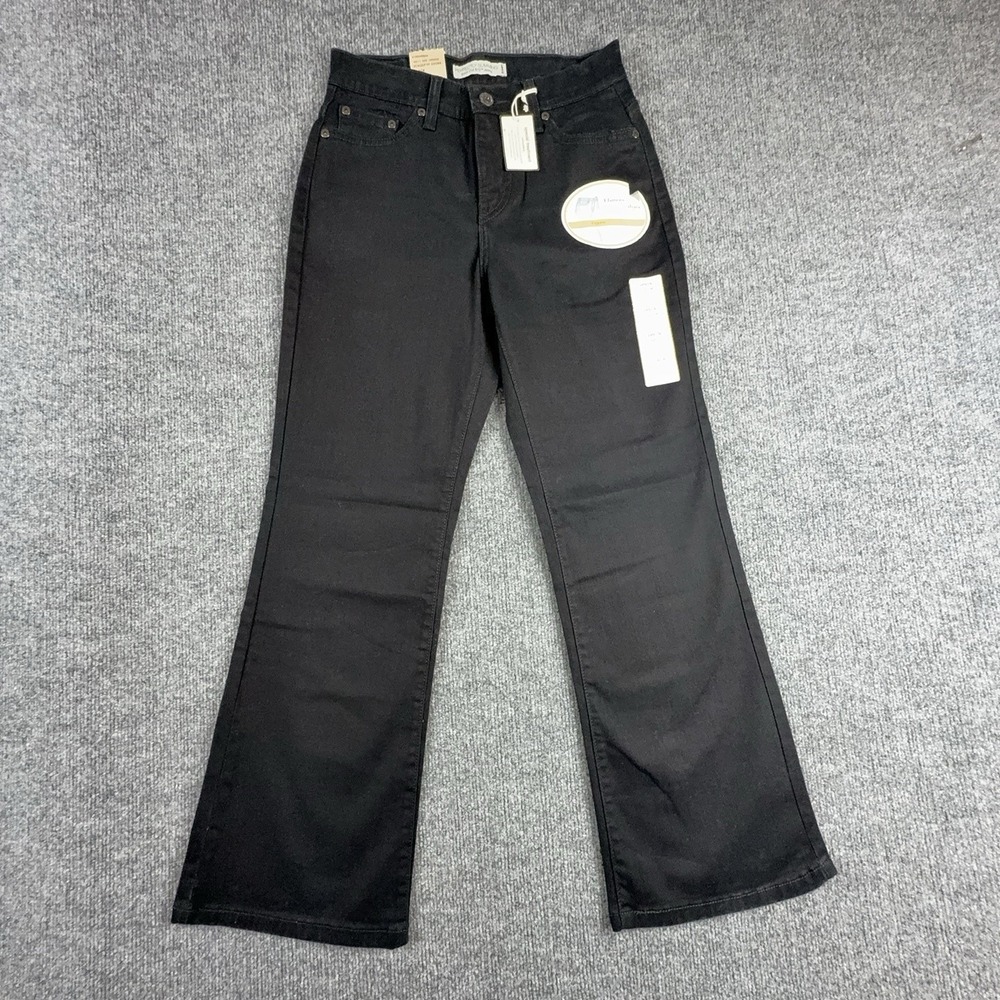 Levi's Perfectly Slimming 512 Jeans Womens 6P Black Dark Wash Bootcut Stretch